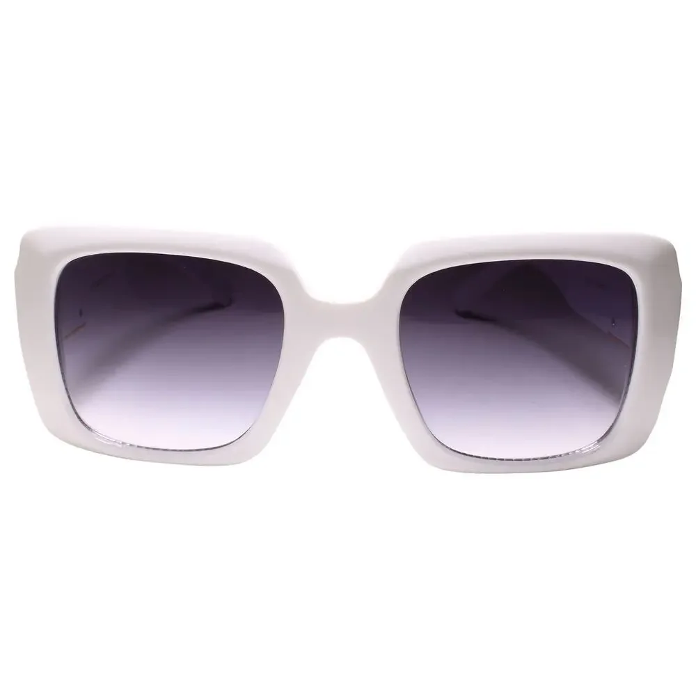Look Rich Bling Famous Clubbing Hip Hop Rapper Style White Square Sunglasses